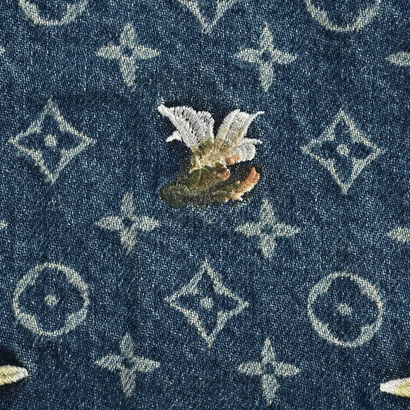 Louis Vuitton/Louis Vuitton all-over logo daisy embroidered denim jacket